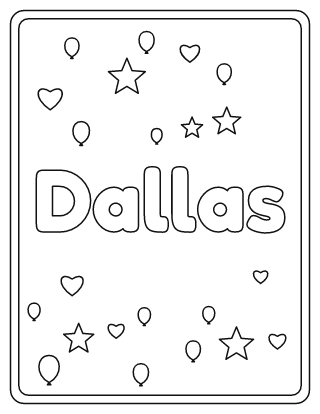 Dallas Name Coloring Page