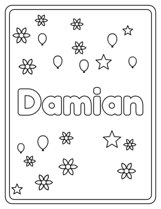 Damian Name Coloring Page