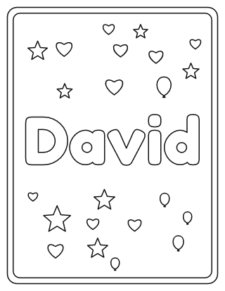 David Name Coloring Page