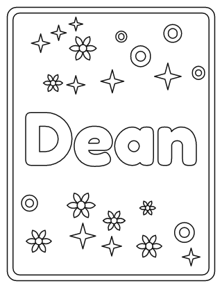 Dean Name Coloring Page