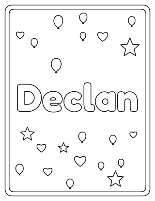 Declan Name Coloring Page