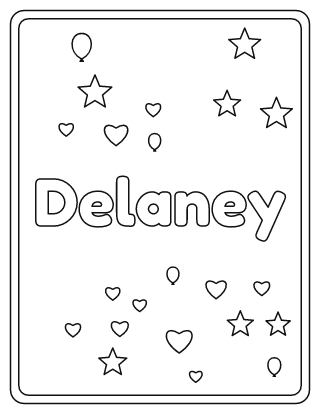 Delaney Name Coloring Page