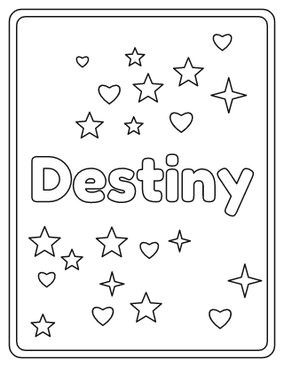 Destiny Name Coloring Page