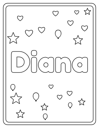 Diana Name Coloring Page