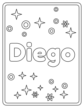 Diego Name Coloring Page