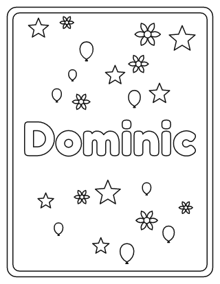 Dominic Name Coloring Page