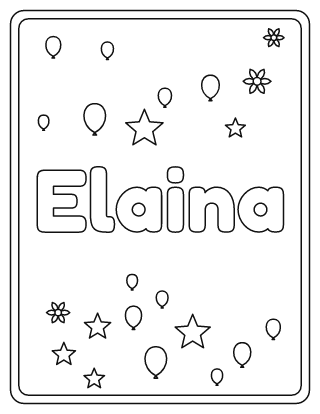 Elaina Name Coloring Page