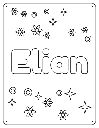 Elian Name Coloring Page