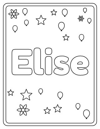 Elise Name Coloring Page