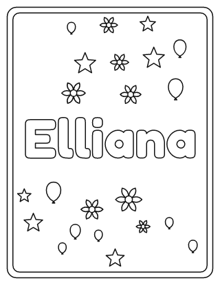 Elliana Name Coloring Page