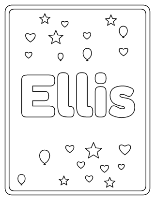 Ellis Name Coloring Page