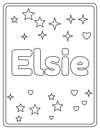 Elsie Name Coloring Page