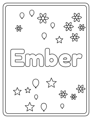 Ember Name Coloring Page