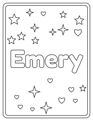 Emery Name Coloring Page