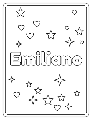 Emiliano Name Coloring Page