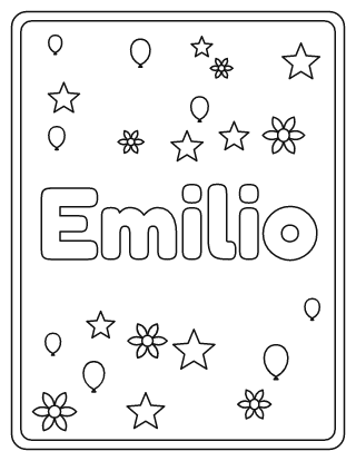 Emilio Name Coloring Page