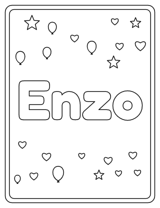 Enzo Name Coloring Page