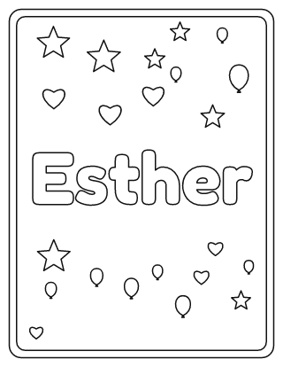 Esther Name Coloring Page