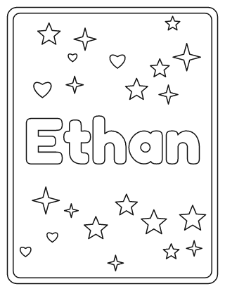 Ethan Name Coloring Page