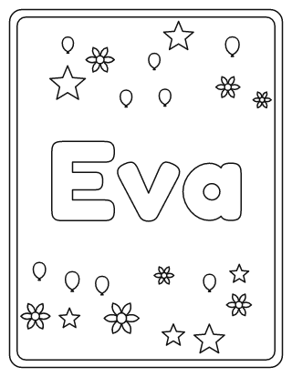 Eva Name Coloring Page