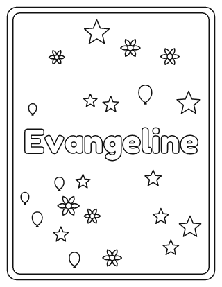 Evangeline Name Coloring Page