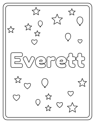 Everett Name Coloring Page