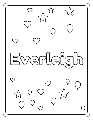 Everleigh Name Coloring Page