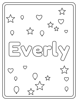 Everly Name Coloring Page