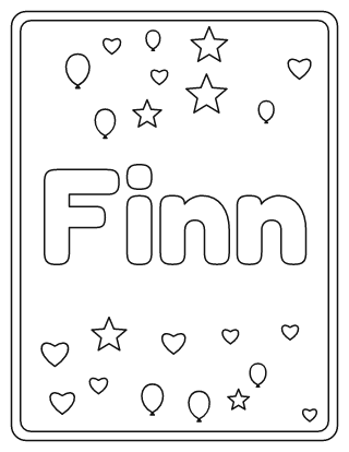Finn Name Coloring Page