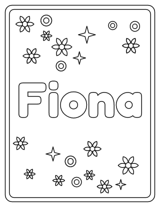 Fiona Name Coloring Page