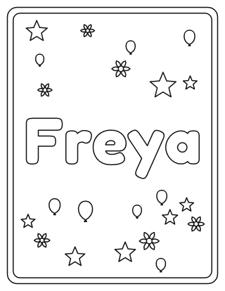 Freya Name Coloring Page