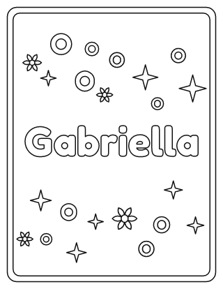 Gabriella Name Coloring Page