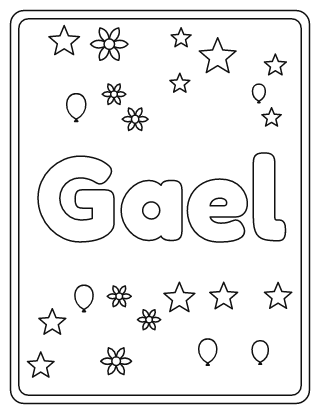 Gael Name Coloring Page