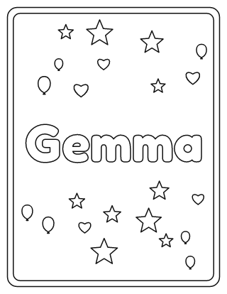 Gemma Name Coloring Page