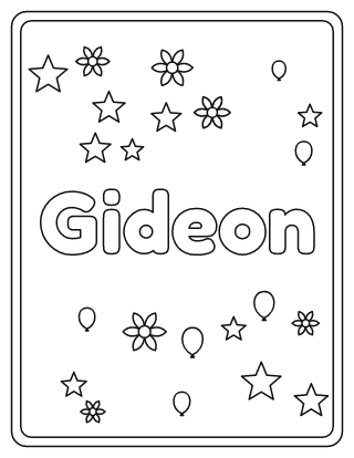 Gideon Name Coloring Page