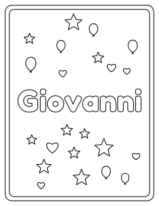 Giovanni Name Coloring Page