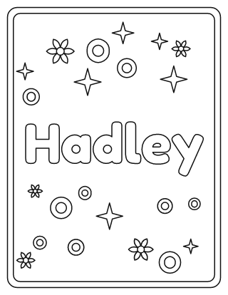 Hadley Name Coloring Page