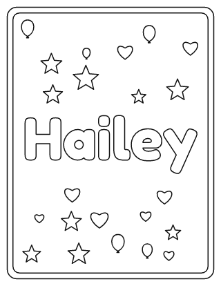 Hailey Name Coloring Page