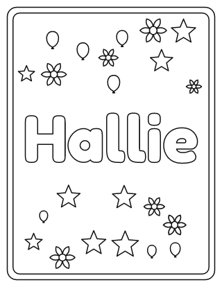 Hallie Name Coloring Page