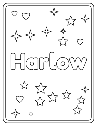 Harlow Name Coloring Page