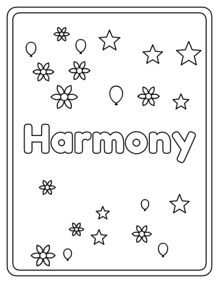 Harmony Name Coloring Page