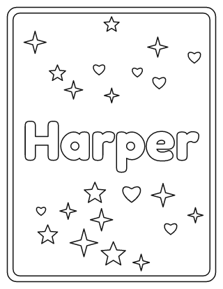 Harper Name Coloring Page