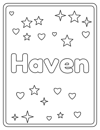 Haven Name Coloring Page