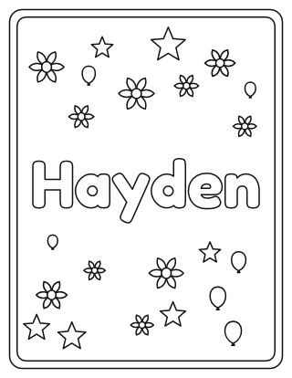 Hayden Name Coloring Page