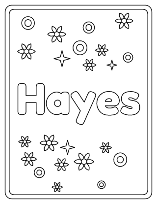 Hayes Name Coloring Page