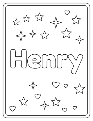 Henry Name Coloring Page