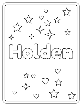 Holden Name Coloring Page