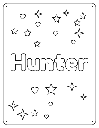Hunter Name Coloring Page