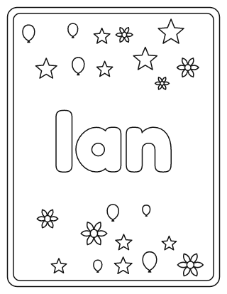 Ian Name Coloring Page