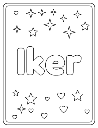 Iker Name Coloring Page